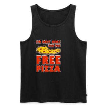 I'm Only Here For The Free Pizza 2 - Männer Premium Bio Tank Top - Schwarz - Vorne - AI Model Male 178 light (178cm)
