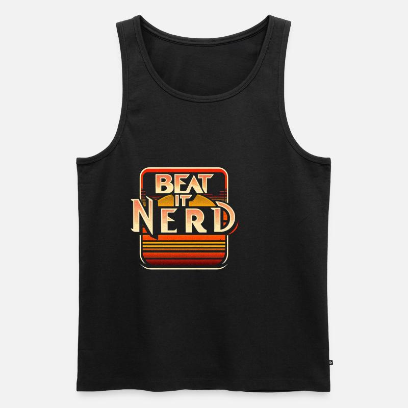 Beat it Nerd 7 - Männer Premium Bio Tank Top - Schwarz