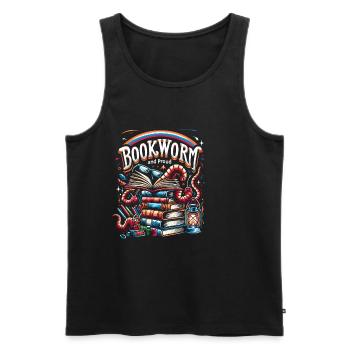 Bookworm and Proud 6 - Männer Premium Bio Tank Top - Schwarz - Vorne - Michal (187cm)