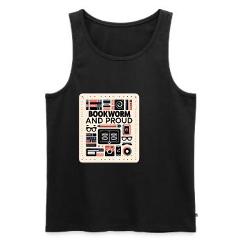 Bookworm and Proud 7 - Männer Premium Bio Tank Top - Schwarz - Vorne - Michal (187cm)