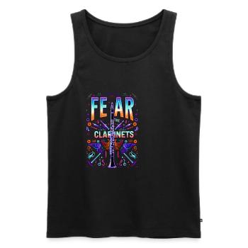 Fear The Clarinets 12 - Männer Premium Bio Tank Top - Schwarz - Vorne - AI Model Male 178 light (178cm)