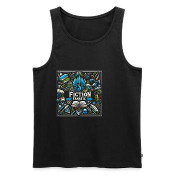 Fanatique de fiction 5 - Débardeur bio Premium Homme - noir - Devant - AI Model Male 178 light (178cm)