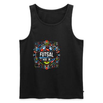 Futsal Mode On 5 - Men's Premium Organic Tank Top - black - Front - Michal (187cm)