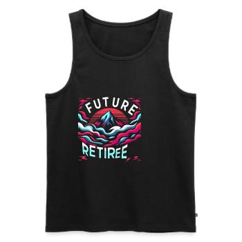Future Retiree 5 - Men's Premium Organic Tank Top - black - Front - AI Model Male 178 light (178cm)