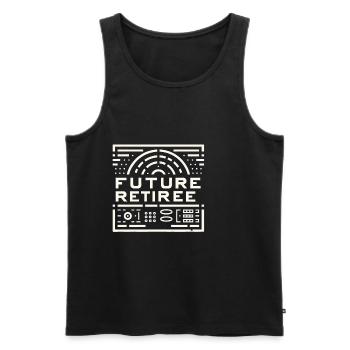 Future Retiree 6 - Men's Premium Organic Tank Top - black - Front - AI Model Male 178 light (178cm)
