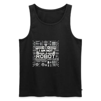 I Am Not A Robot 6 - Männer Premium Bio Tank Top - Schwarz - Vorne - AI Model Male 178 light (178cm)