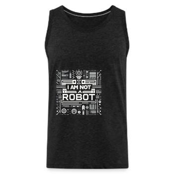 I Am Not A Robot 6 - Männer Premium Bio Tank Top - Anthrazit - Vorne - Alexander (188cm)