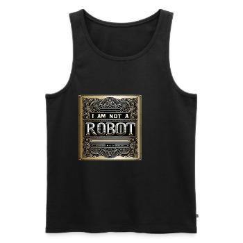 I Am Not A Robot 7 - Männer Premium Bio Tank Top - Schwarz - Vorne - AI Model Male 178 light (178cm)