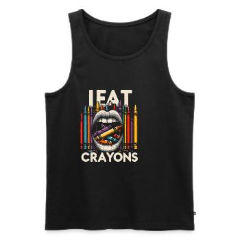 I Eat Crayons 22 - Männer Premium Bio Tank Top - Schwarz - Vorne - AI Model Male 178 light (178cm)