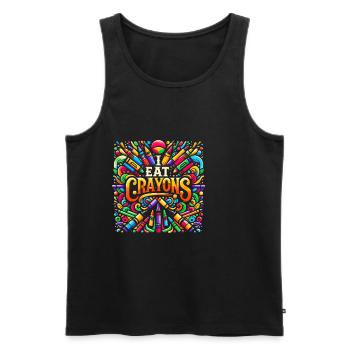 I Eat Crayons 23 - Männer Premium Bio Tank Top - Schwarz - Vorne - AI Model Male 178 light (178cm)