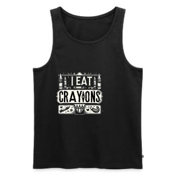I Eat Crayons 24 - Männer Premium Bio Tank Top - Schwarz - Vorne - AI Model Male 178 light (178cm)