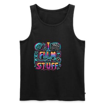 I Film Stuff 15 - Men's Premium Organic Tank Top - black - Front - AI Model Male 178 light (178cm)