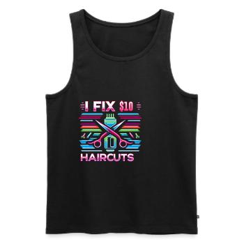 I Fix $10 Haircuts 7 - Männer Premium Bio Tank Top - Schwarz - Vorne - Michal (187cm)