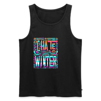 I Hate Winter 7 - Men's Premium Organic Tank Top - black - Front - Michal (187cm)