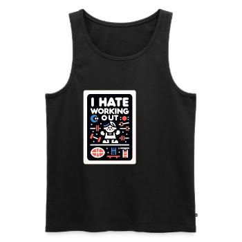 I Hate Working Out 5 - Men's Premium Organic Tank Top - black - Front - Michal (187cm)