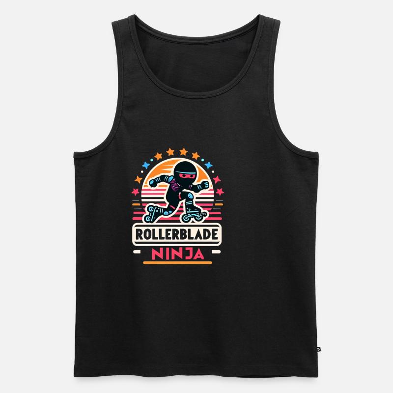 Rollerblade Ninja 7 - Männer Premium Bio Tank Top - Schwarz