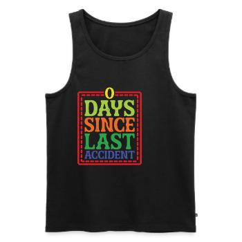 0 Days Since Last Accident 33 - Männer Premium Bio Tank Top - Schwarz - Vorne - Michal (187cm)