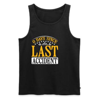 0 Days Since Last Accident 35 - Männer Premium Bio Tank Top - Schwarz - Vorne - Michal (187cm)