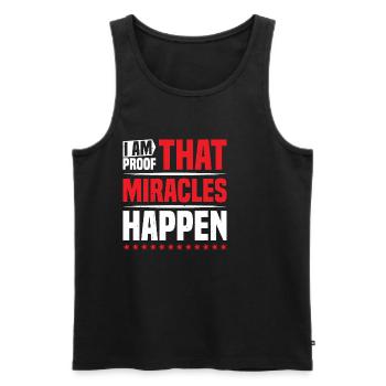 I Am Proof That Miracles Happen 10 - Men's Premium Organic Tank Top - black - Front - AI Model Male 178 light (178cm)