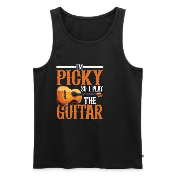 I'm Picky So I Play The Guitar 13 - Männer Premium Bio Tank Top - Schwarz - Vorne - AI Model Male 178 light (178cm)