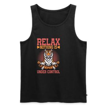 Relax, Nothing Is Under Control 50 - Men's Premium Organic Tank Top - black - Front - AI Model Male 178 light (178cm)