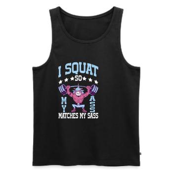 I Squat So My Ass Matches My Sass 8 - Men's Premium Organic Tank Top - black - Front - Michal (187cm)