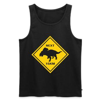 Attention Protoceratops crosses the road design - Men's Premium Organic Tank Top - black - Front - Michal (187cm)