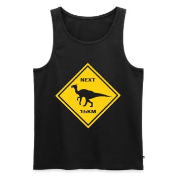 Attention Saurolophus crosses the road Design - Men's Premium Organic Tank Top - black - Front - Michal (187cm)