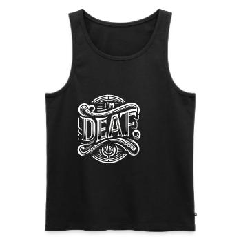 I'm Deaf 41 - Men's Premium Organic Tank Top - black - Front - Michal (187cm)