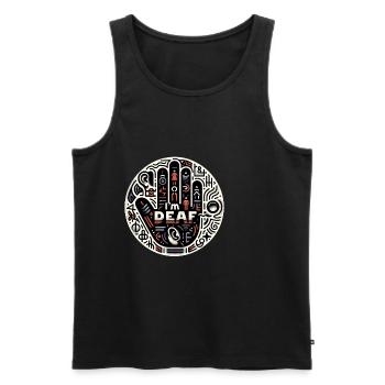 I'm Deaf 42 - Men's Premium Organic Tank Top - black - Front - Michal (187cm)