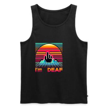 I'm Deaf 49 - Men's Premium Organic Tank Top - black - Front - Michal (187cm)