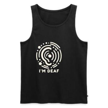I'm Deaf 48 - Men's Premium Organic Tank Top - black - Front - Michal (187cm)