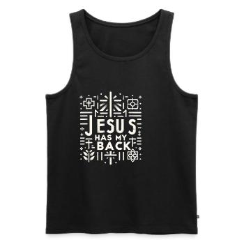Jésus est là pour moi 30 - Débardeur bio Premium Homme - noir - Devant - Michal (187cm)