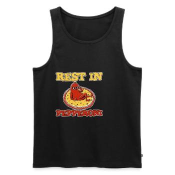 Repos au pepperoni 2 - Débardeur bio Premium Homme - noir - Devant - AI Model Male 178 light (178cm)