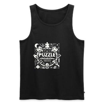 Puzzle Partners Escouade 3 - Débardeur bio Premium Homme - noir - Devant - Michal (187cm)