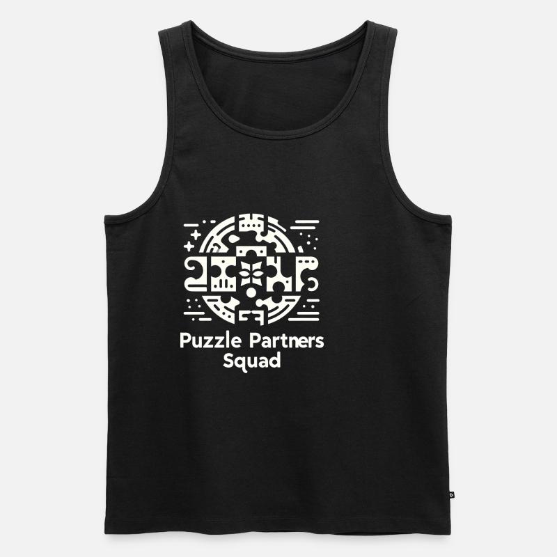 Puzzle Partners Squad - Männer Premium Bio Tank Top - Schwarz