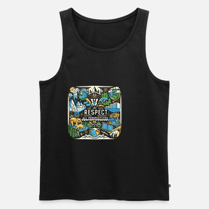 Respect All Perspectives 2 - Männer Premium Bio Tank Top - Schwarz
