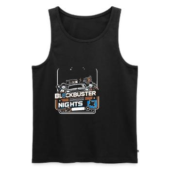 Soirées Blockbuster - Débardeur bio Premium Homme - noir - Devant - AI Model Male 178 light (178cm)