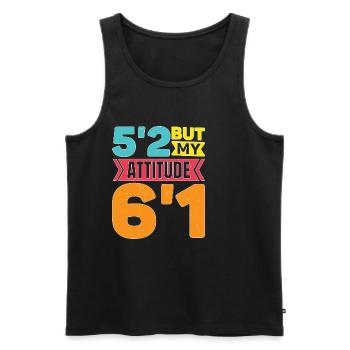 5'2 Mais mon attitude 6'1 5 - Débardeur bio Premium Homme - noir - Devant - Michal (187cm)