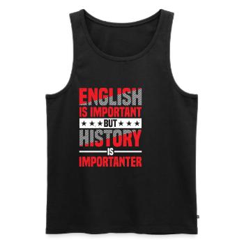 English Is Important But History Is Importanter 9 - Männer Premium Bio Tank Top - Schwarz - Vorne - Michal (187cm)