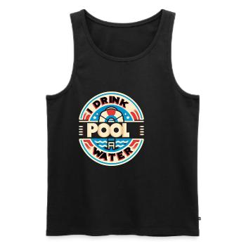 I Drink Pool Water 5 - Men's Premium Organic Tank Top - black - Front - Michal (187cm)