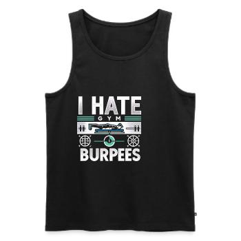 I Hate Burpees 10 - Men's Premium Organic Tank Top - black - Front - AI Model Male 178 light (178cm)