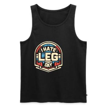 Je déteste les jambes Jour 28 - Débardeur bio Premium Homme - noir - Devant - Michal (187cm)