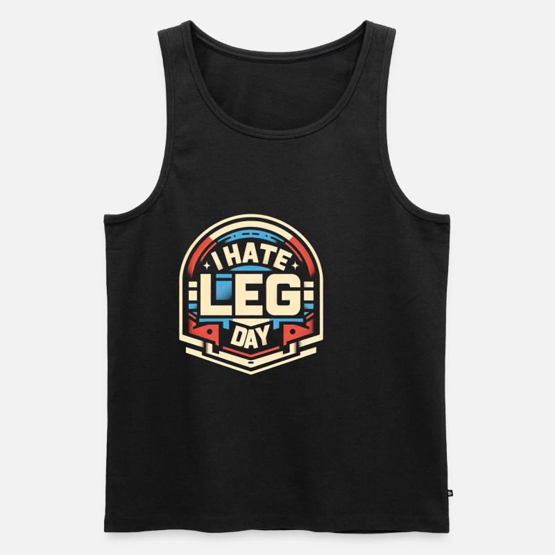 I Hate Leg Day 28 - Männer Premium Bio Tank Top - Schwarz