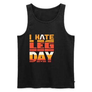 Je déteste les jambes Jour 34 - Débardeur bio Premium Homme - noir - Devant - Michal (187cm)