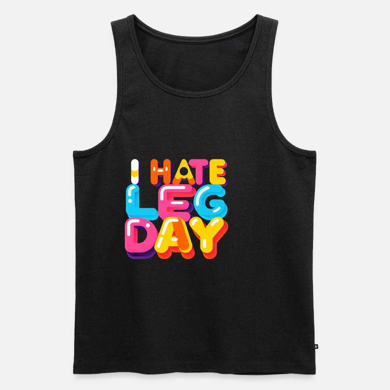 I Hate Leg Day 33 - Männer Premium Bio Tank Top - Schwarz