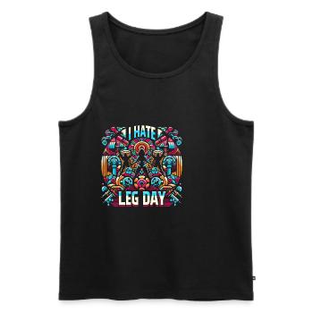 Je déteste la jambe Jour 37 - Débardeur bio Premium Homme - noir - Devant - Michal (187cm)