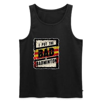 J’ai mis le mauvais dans le badminton 3 - Débardeur bio Premium Homme - noir - Devant - Michal (187cm)