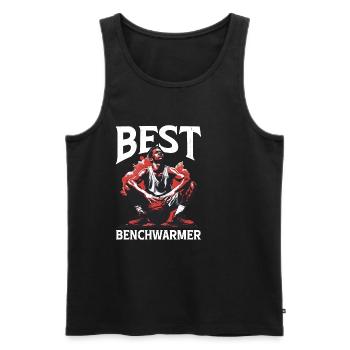 Meilleur chauffe-paillasse 11 - Débardeur bio Premium Homme - noir - Devant - AI Model Male 178 light (178cm)