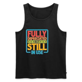 Fully Depreciated But Still In Use 30 - Männer Premium Bio Tank Top - Schwarz - Vorne - AI Model Male 178 light (178cm)